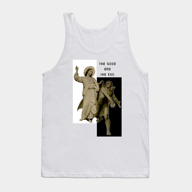 Good and Evil - Jesus vs. the Devil Tank Top by Marccelus